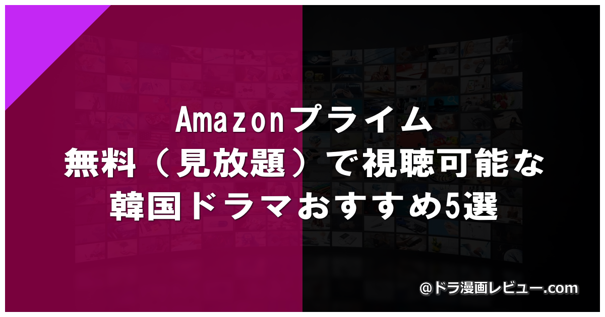 Amazonプライム無料（見放題）で視聴可能な韓国ドラマおすすめ5選